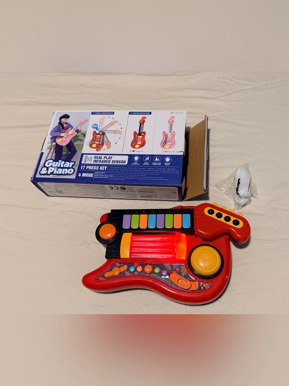 2 in 1  Guitar Piano Electric Toy Toddler Player Musical Instrument 3+ ages